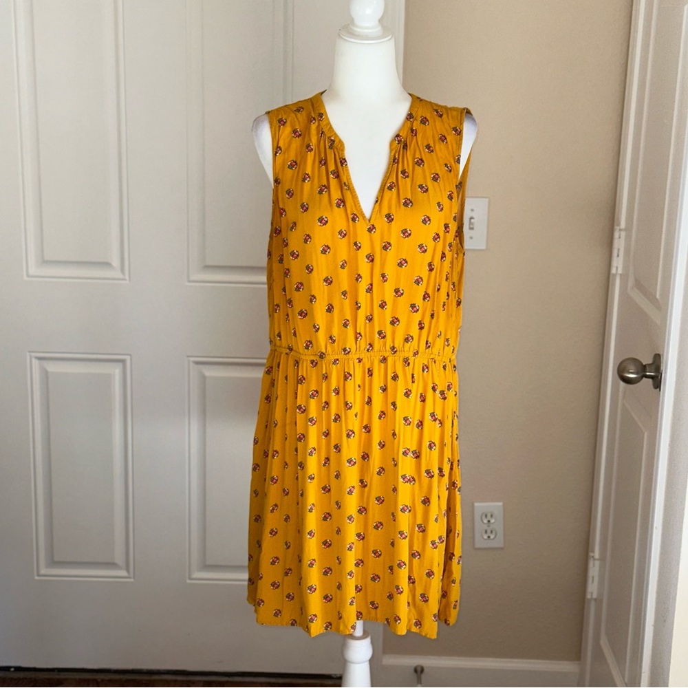 Old Navy Yellow Mustard Floral Dress Size XL - Picture 2 of 6